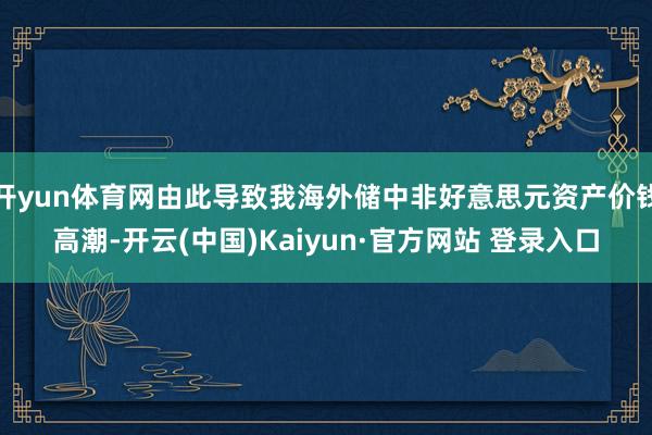 开yun体育网由此导致我海外储中非好意思元资产价钱高潮-开云(中国)Kaiyun·官方网站 登录入口