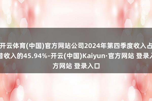 开云体育(中国)官方网站公司2024年第四季度收入占畴昔收入的45.94%-开云(中国)Kaiyun·官方网站 登录入口