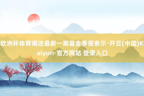 欧洲杯体育阐述最新一期基金季报表示-开云(中国)Kaiyun·官方网站 登录入口