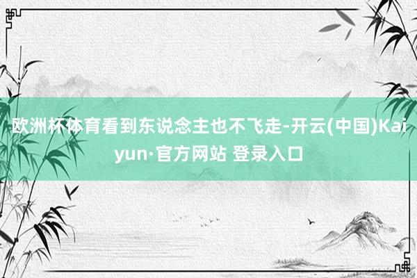 欧洲杯体育看到东说念主也不飞走-开云(中国)Kaiyun·官方网站 登录入口