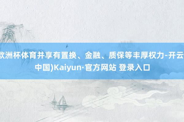 欧洲杯体育并享有置换、金融、质保等丰厚权力-开云(中国)Kaiyun·官方网站 登录入口