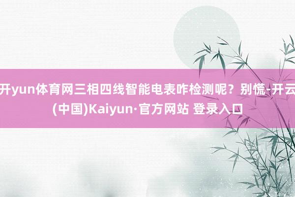 开yun体育网三相四线智能电表咋检测呢？别慌-开云(中国)Kaiyun·官方网站 登录入口
