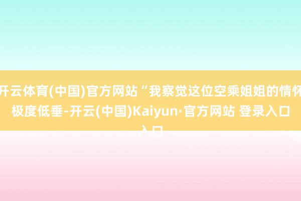 开云体育(中国)官方网站“我察觉这位空乘姐姐的情怀极度低垂-开云(中国)Kaiyun·官方网站 登录入口