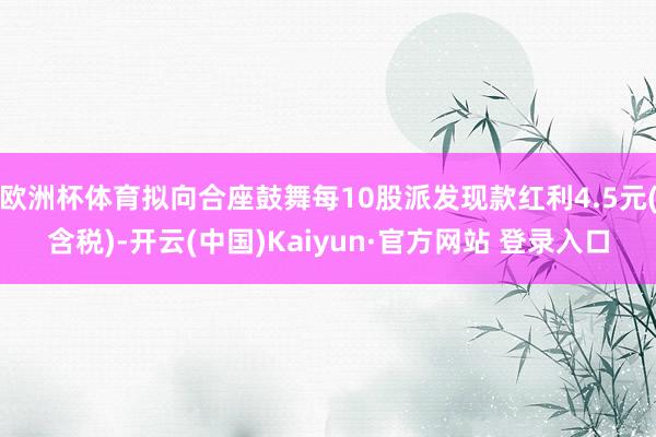 欧洲杯体育拟向合座鼓舞每10股派发现款红利4.5元(含税)-开云(中国)Kaiyun·官方网站 登录入口