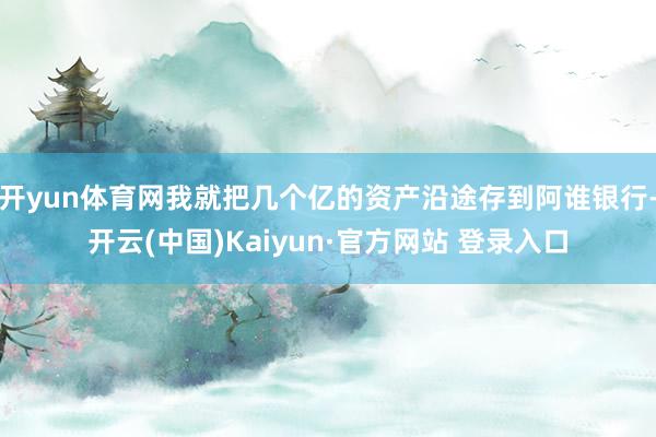开yun体育网我就把几个亿的资产沿途存到阿谁银行-开云(中国)Kaiyun·官方网站 登录入口