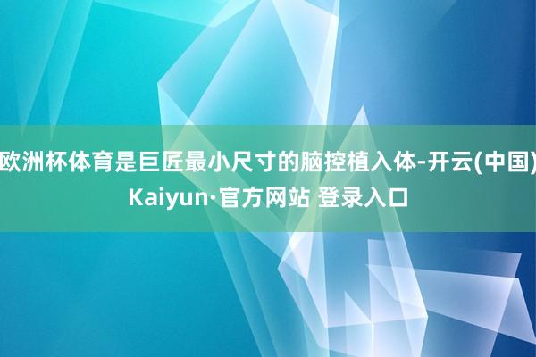 欧洲杯体育是巨匠最小尺寸的脑控植入体-开云(中国)Kaiyun·官方网站 登录入口