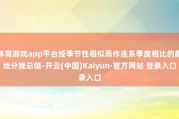 体育游戏app平台经季节性相似而作连系季度相比的腹地分娩总值-开云(中国)Kaiyun·官方网站 登录入口
