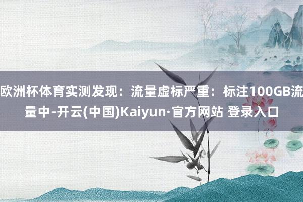 欧洲杯体育实测发现：流量虚标严重：标注100GB流量中-开云(中国)Kaiyun·官方网站 登录入口