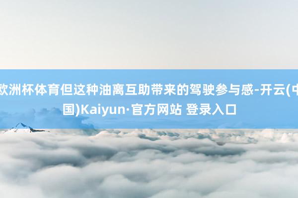 欧洲杯体育但这种油离互助带来的驾驶参与感-开云(中国)Kaiyun·官方网站 登录入口