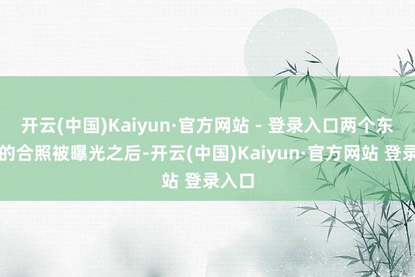 开云(中国)Kaiyun·官方网站 - 登录入口两个东谈主的合照被曝光之后-开云(中国)Kaiyun·官方网站 登录入口