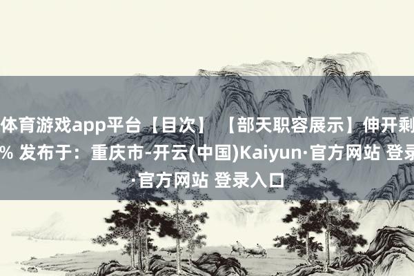 体育游戏app平台【目次】 【部天职容展示】伸开剩余84% 发布于：重庆市-开云(中国)Kaiyun·官方网站 登录入口