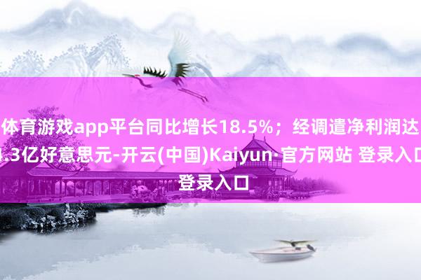 体育游戏app平台同比增长18.5%;经调遣净利润达4.3亿好意思元-开云(中国)Kaiyun·官方网站 登录入口