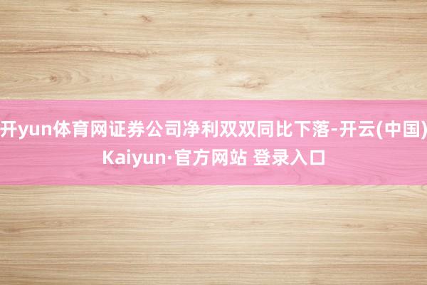 开yun体育网证券公司净利双双同比下落-开云(中国)Kaiyun·官方网站 登录入口