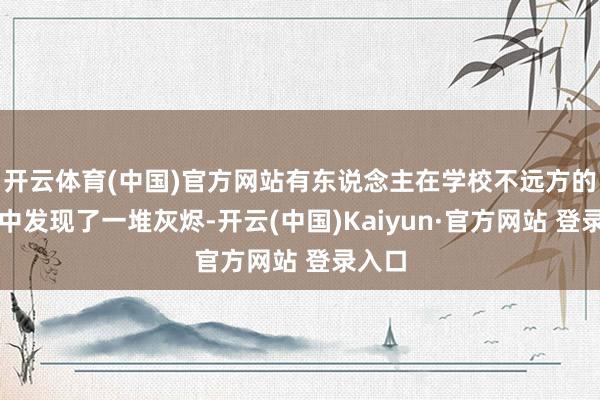 开云体育(中国)官方网站有东说念主在学校不远方的稻田中发现了一堆灰烬-开云(中国)Kaiyun·官方网站 登录入口