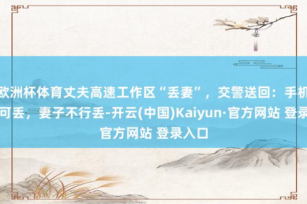 欧洲杯体育丈夫高速工作区“丢妻”，交警送回：手机钱包可丢，妻子不行丢-开云(中国)Kaiyun·官方网站 登录入口