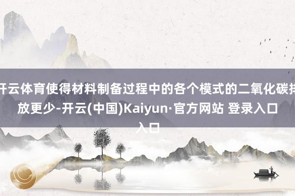 开云体育使得材料制备过程中的各个模式的二氧化碳排放更少-开云(中国)Kaiyun·官方网站 登录入口