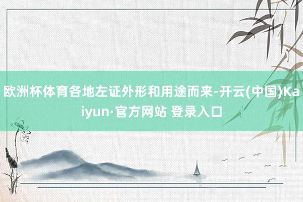 欧洲杯体育各地左证外形和用途而来-开云(中国)Kaiyun·官方网站 登录入口