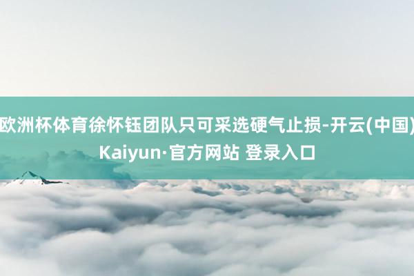 欧洲杯体育徐怀钰团队只可采选硬气止损-开云(中国)Kaiyun·官方网站 登录入口