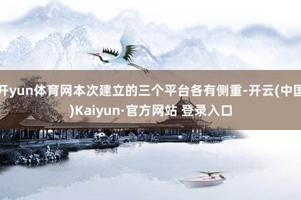 开yun体育网本次建立的三个平台各有侧重-开云(中国)Kaiyun·官方网站 登录入口