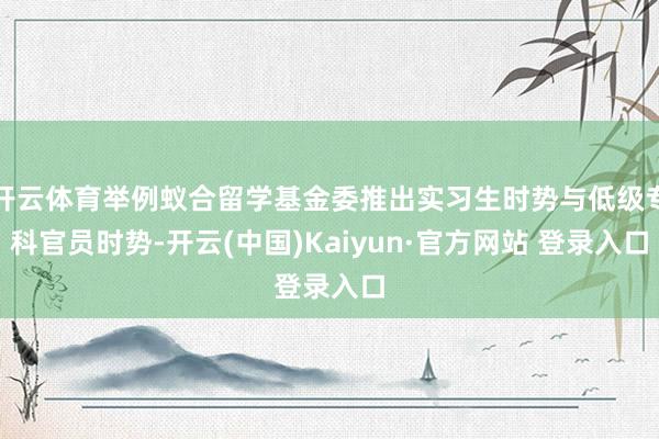 开云体育举例蚁合留学基金委推出实习生时势与低级专科官员时势-开云(中国)Kaiyun·官方网站 登录入口