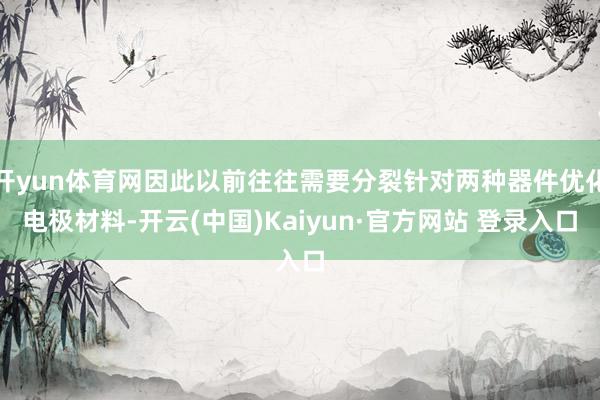开yun体育网因此以前往往需要分裂针对两种器件优化电极材料-开云(中国)Kaiyun·官方网站 登录入口